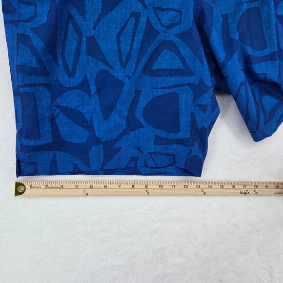 Speedo‎ Men's Boardshort Swim Trunks Blue Yellow XXL UPF 50+ Geometric - Picture 9 of 11